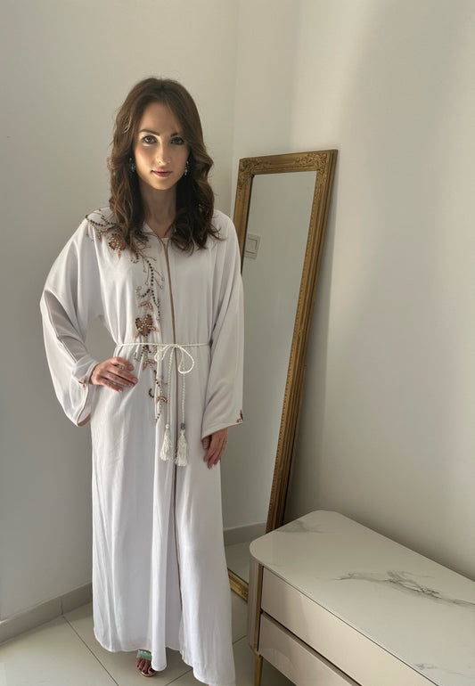 Abaya Flash white - ABAYA PEARL