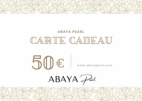 Offrir l'élégance avec Abaya perle, carte cadeau à offrir ami, famille proche